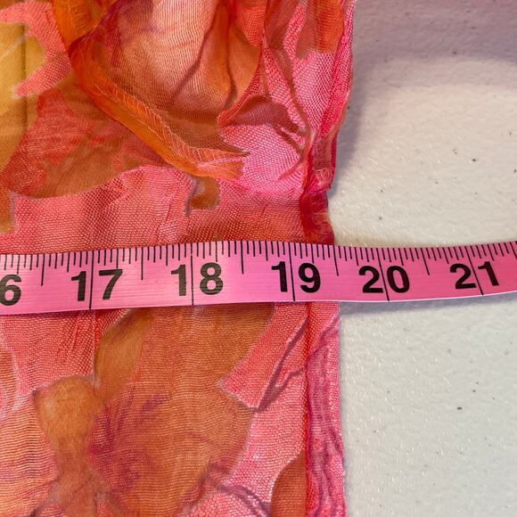 Trisha Tyler Red Floral Sheer Peplum Button Front Top Blouse Women Sz PS - Picture 9 of 10